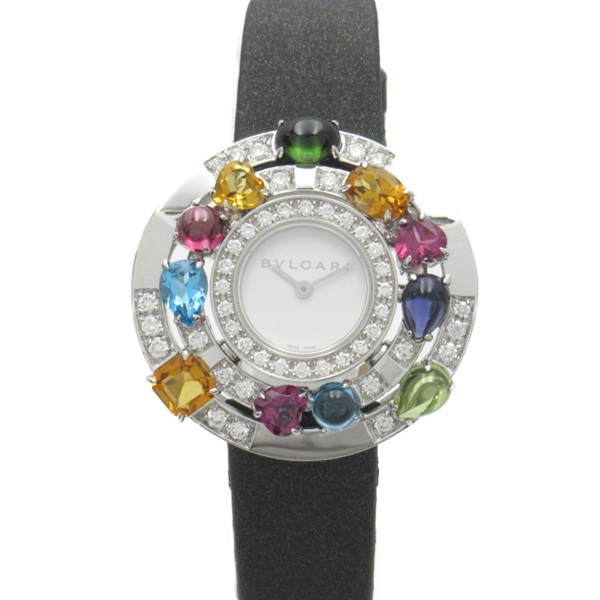 BVLGARI Astrale Cerki Multistone Wrist Watch AEW36G Quartz 18KWG diamond used