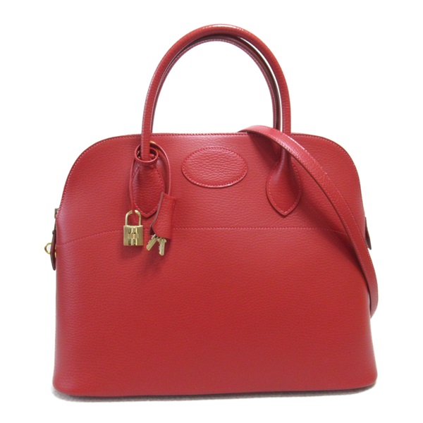 HERMES Bolide 35 2way hand shoulder bag F Courchevel leather Rouge vif Used GHW