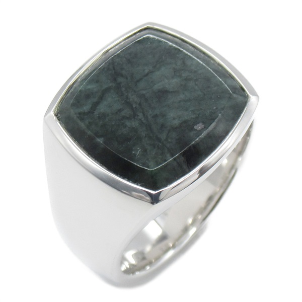 TOM WOOD Cushion green marble Ring Silver925 NEW unisex US size 8.5 #58 mens