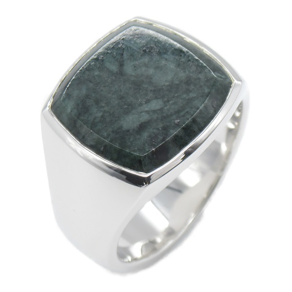 TOM WOOD Cushion green marble Ring Silver925 NEW unisex US size 9.5 mens