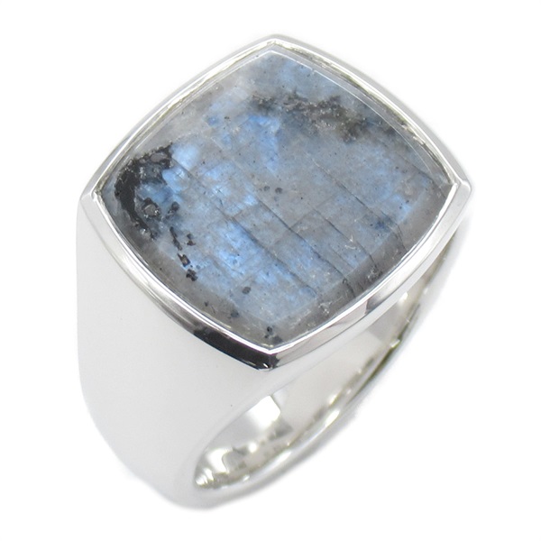 TOM WOOD Larvikite Ring Silver925 Larvikite Gray NEW US size 9.5 #60 unisex