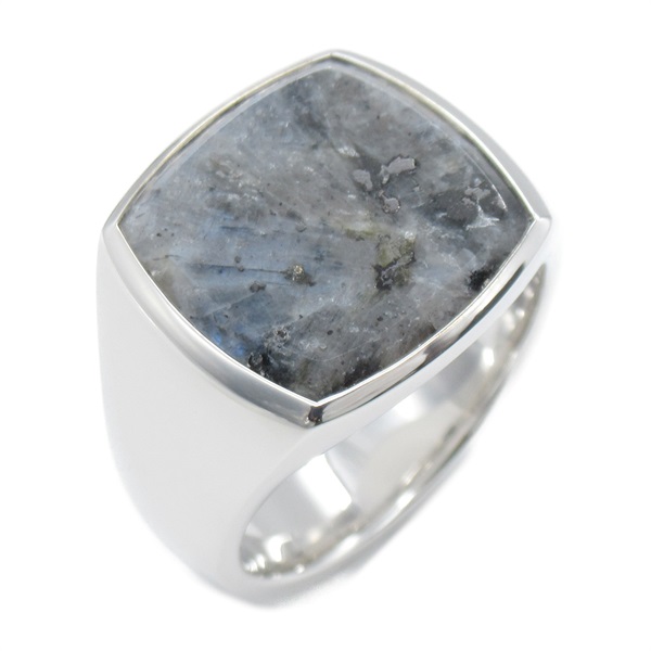 TOM WOOD larvikite ring #58 bague Silver92 Gray