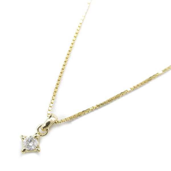 agete Diamond Necklace 18KYG Yellow Gold Used