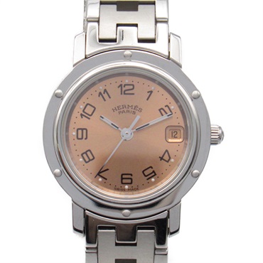 HERMES Clipper Wrist Watch CL4.210 Quartz Stainless Steel Used Women