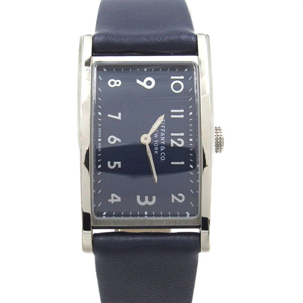 TIFFANY＆CO East West Wrist Watch 34677344 Quartz SS Leather belt Used Women