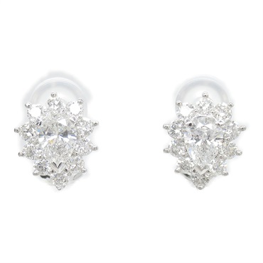 JEWELRY Diamond Earring Pt900 Platinum Used women
