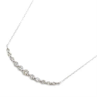 JEWELRY Diamond Necklace 42cm collier K18 White Gold Brown Used