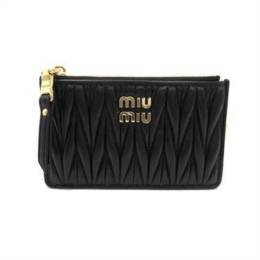 Miu Miu Card Holder Wallet Purse Pouch 5MB0602FPPF0002 leather Black NEW unisex