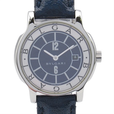BVLGARI Solo tempo Wrist Watch ST29S Quartz SS Leather Used Women