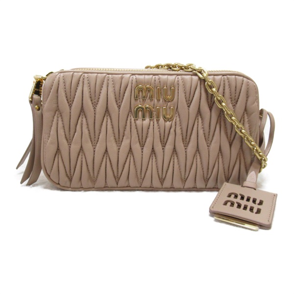 Miu Miu Matelasse Mini Chain Shoulder crossbody Bag 5BP045N88F0770 leather Beige