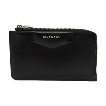 GIVENCHY Card Case BB60KEB00D001-3 Calfskin leather Black NEW Women logo