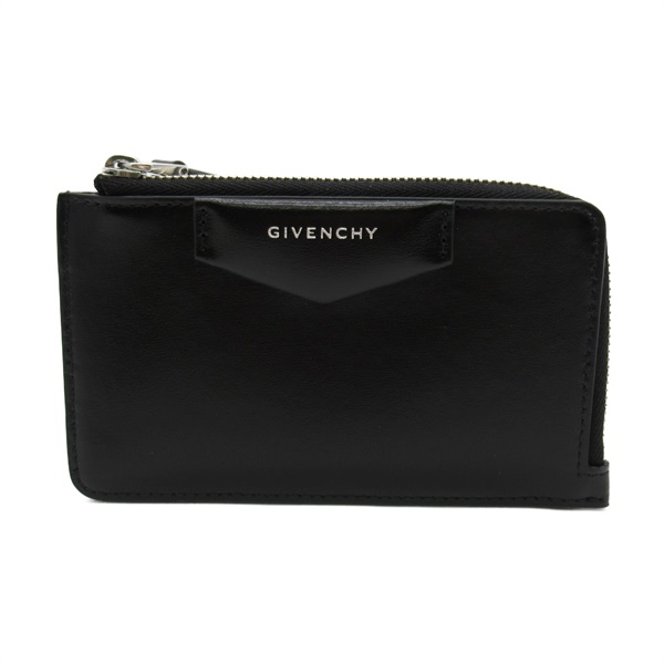 GIVENCHY Card Case BB60KEB00D001-9 Calfskin leather Black NEW Women logo