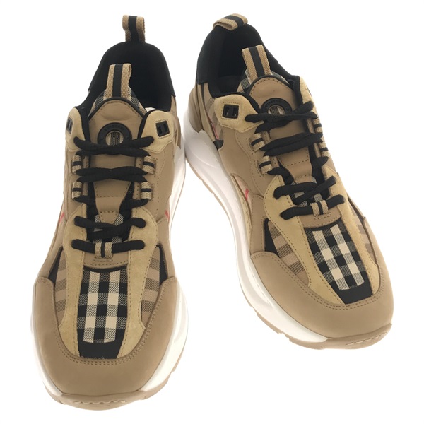 BURBERRY sneakers shoes #41 1/2 Beige NEW mens