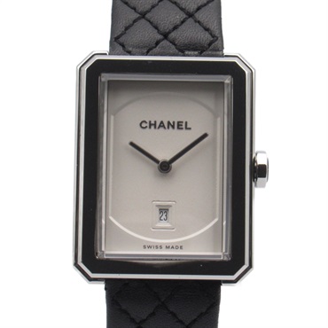 CHANEL boy friend Wrist Watch H6954 Quartz Stainless Steel Leather Used Women