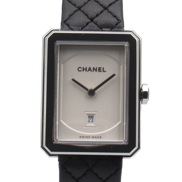 CHANEL boy friend Wrist Watch H6954 Quartz Stainless Steel Leather Used Women