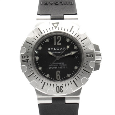 BVLGARI Diagono Scuba Wrist Watch SD42S Automatic SS Rubber Used mens