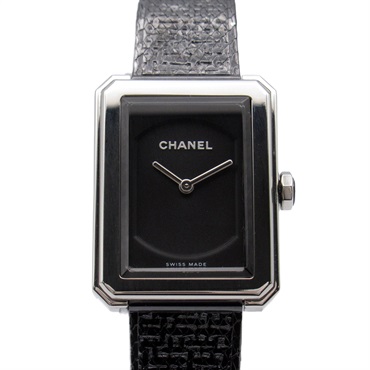 CHANEL Boyfriend tweed Wrist Watch H5317 Quartz Stainless Steel Used Women