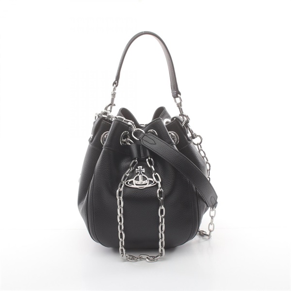 Vivienne Westwood CHRISSY MEDIUM BUCKET bag 43020001S000DN403 leather Black NEW