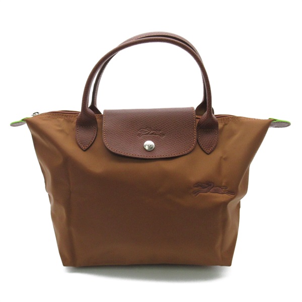 Longchamp Le Pliage Green S Top Hand bag L1621919504 canvas Cognac Brown NEW