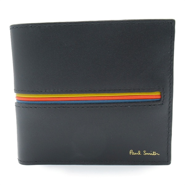 Paul Smith Folded wallet purse 483379 Z leather Black NEW mens