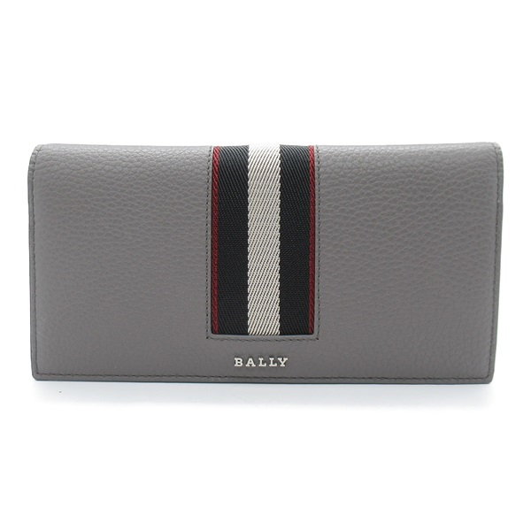 BALLY Bifold long wallet 6306282 V leather Gray dark mineral NEW mens logo