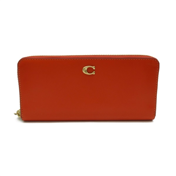 COACH Round long wallet CH822B4B4D leather Orange NEW Women GHW