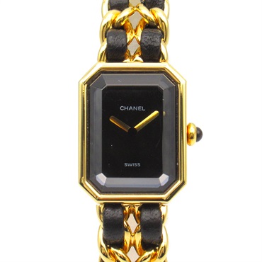 CHANEL Premiere L Wrist Watch H0001 Quartz Gold Plated Leather belt Used Women
