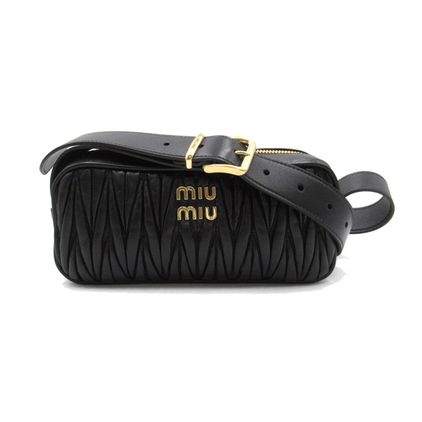 Miu Miu Shoulder Bag 5BC158N88F0002 Z leather Black NEW Women GHW