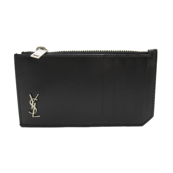 SAINT LAURENT Card holder 6298991JB0E1000 Calfskin Black NEW Women