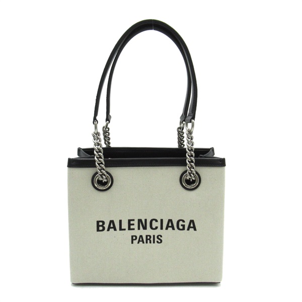 BALENCIAGA Small Tote Bag shoulder 7599412AAOK9260 canvas White Black NEW