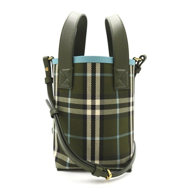 BURBERRY Bucket bag 2way Shoulder crossbody Bag 8073893 cotton check olive green