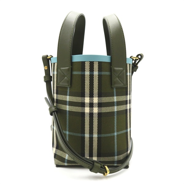 BURBERRY Bucket bag 2way Shoulder crossbody Bag 8073893 cotton check olive green
