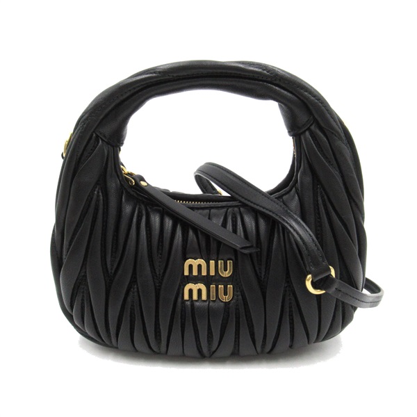 Miu Miu 2way Shoulder Bag 5BP078N88F0002 leather Black NEW Women crossbody GHW