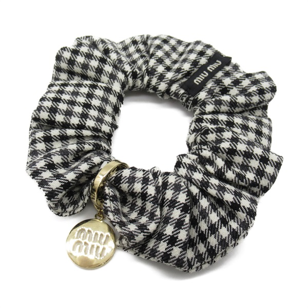 Miu Miu Hair scrunchie accessories 5IF0632F9HF0967 wool Black White NEW Women