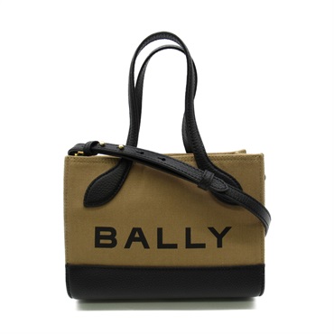 BALLY 2way Shoulder Bag BAR KEEP ON XS 6304584 Fabric leather Brown Black NEW