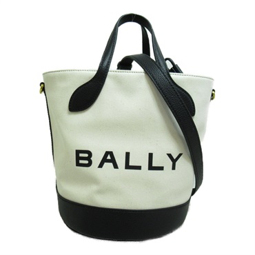 BALLY 2way Shoulder Bag BAR 8 HOURS 6304522 fabric leather Beige Black NEW Women