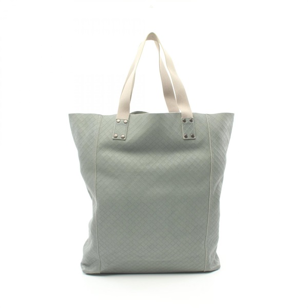 BOTTEGA VENETA Intrecciato Tote Bag leather Green Beige Used Women