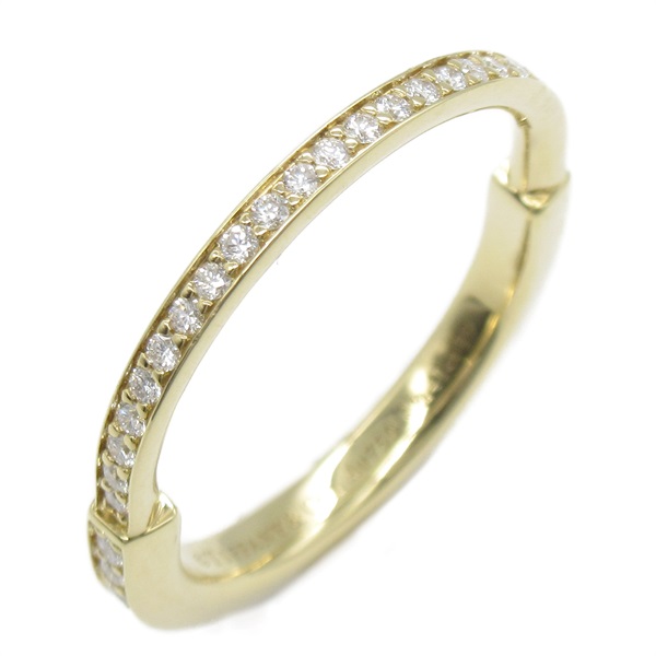 TIFFANY＆CO lock full diamond Ring K18YG Yellow Gold Used US#9.5