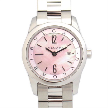 BVLGARI Solo tempo Wrist Watch ST30S Quartz Stainless Steel Used Women