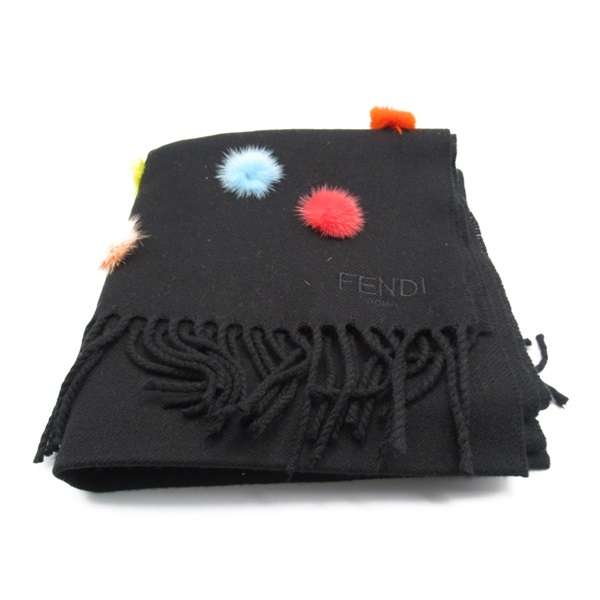 FENDI Scarf FXT32150IF0QA1 Black Used Women multi color