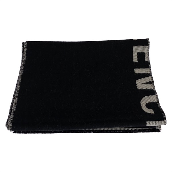 BALENCIAGA Scarf stole wrap echarpe 575868320B01077 wool Black Used