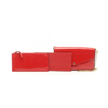 LOUIS VUITTON Pochette Felice Shoulder Bag M61293 Vernis Red Cerise Used Women