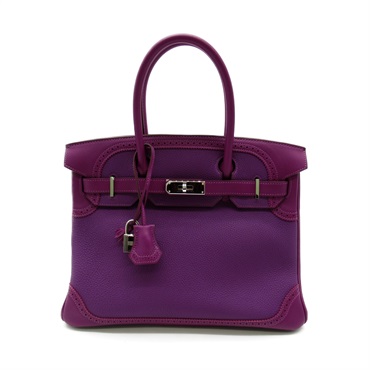 HERMES Birkin Ghillies 30 Hand bag T 066754CK Togo leather Purple SHW Used