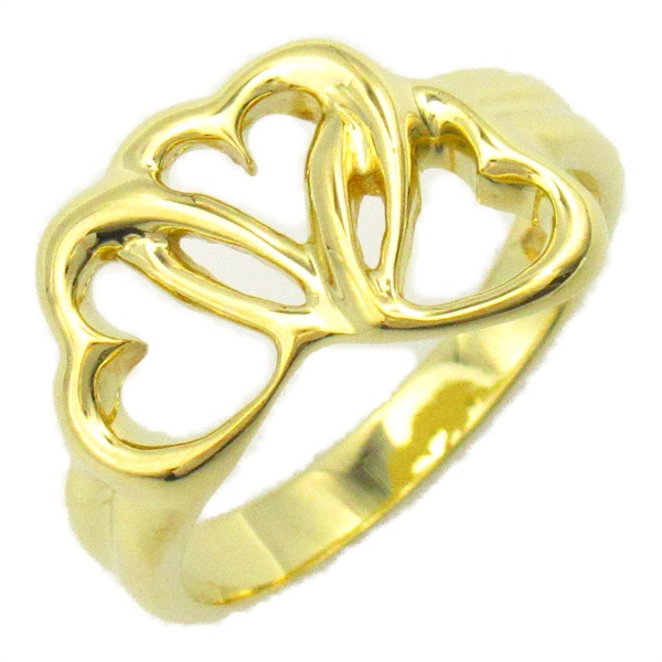 TIFFANY＆CO Triple heart Ring 18KYG Yellow Gold Used women US size 5.5