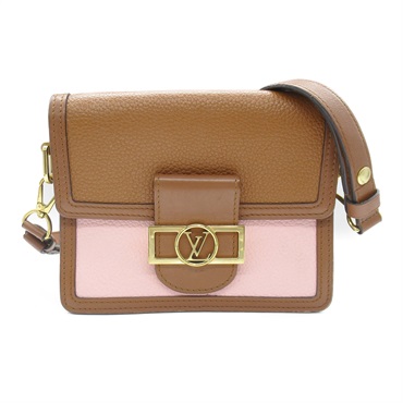 LOUIS VUITTON Dauphine MINI Shoulder Bag M53805 Taurillon Leather Brown Used LV