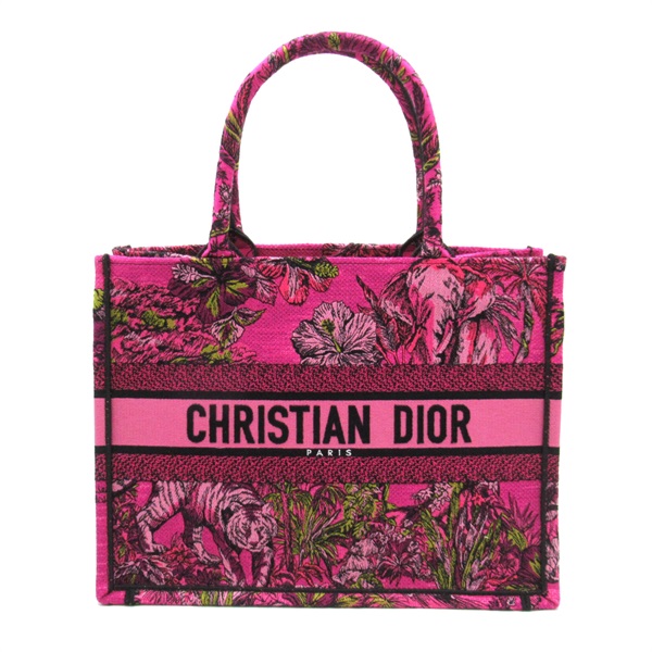 Dior book medium Tote Hand Bag M1296ZEUP75E canvas Pink Fuchsia multicolor NEW