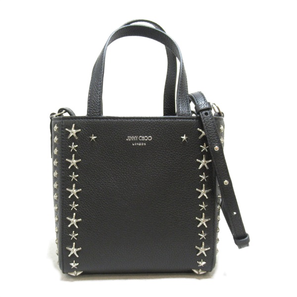 JIMMY CHOO 2way Shoulder crossbody Bag MINIPEGASIUUF leather Black star studs