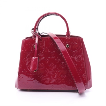 LOUIS VUITTON Montaigne BB 2way Handbag M50172 Vernis leather Rose Andian Used