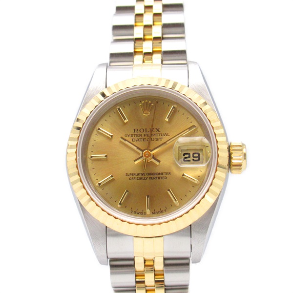 ROLEX Datejust W Wrist Watch 69173 Automatic 18KYG Stainless Steel Used Women