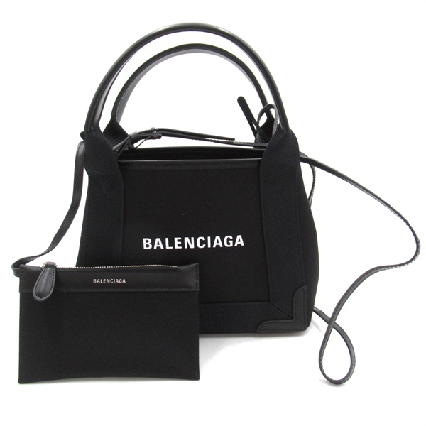 BALENCIAGA Navy Cabas XS AJ 2way Shoulder Bag 3903462HH3N1000 canvas Black NEW